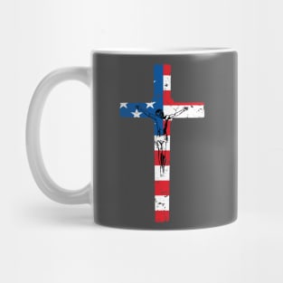 American Flag Cross T-shirt Mug